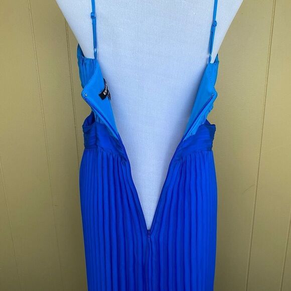 Express women 10 cut out spaghetti strap pleated maxi dress blue - Picture 8 of 11